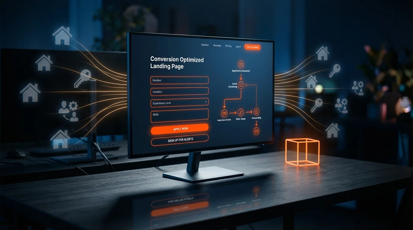 Otthon Centrum Veszprém — Konverzióoptimalizált toborzási landing page intelligens szűrőrendszerrel